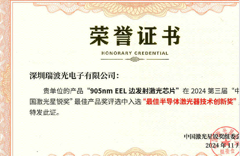 最佳半導(dǎo)體激光器技術(shù)創(chuàng)新獎